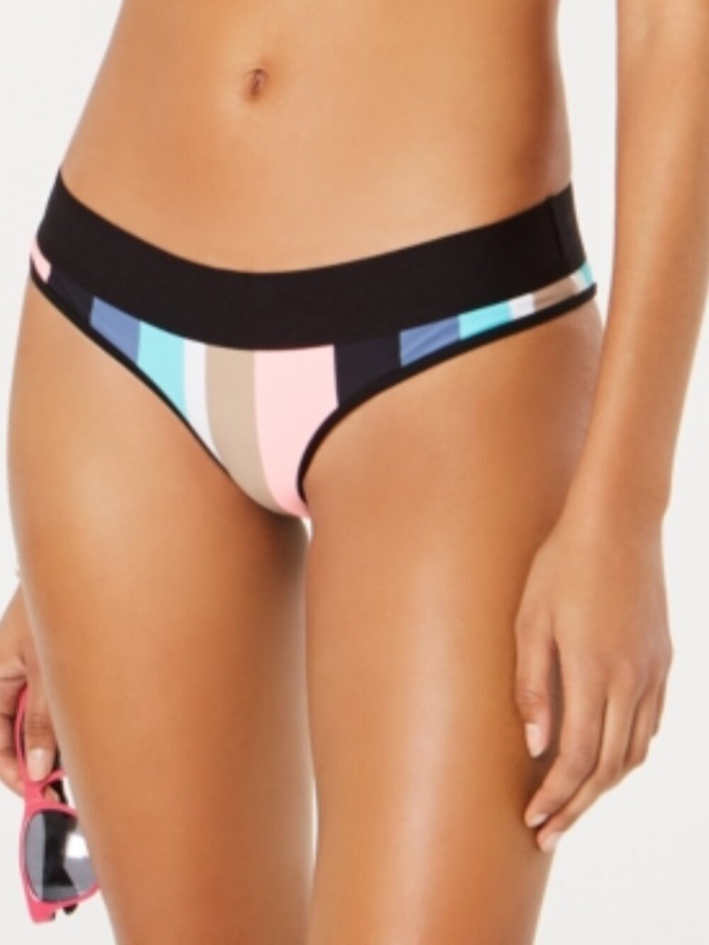 Body Glove Stripe It Up Surf Rider Bikini Bottoms Women's Multi Hipster Sz L NWT